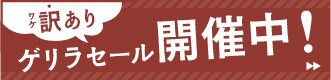訳ありゲリラセール開催中