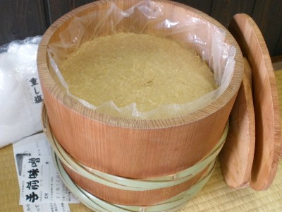 手前味噌 昭和本樽8kg No.12(柿渋仕上げ)
