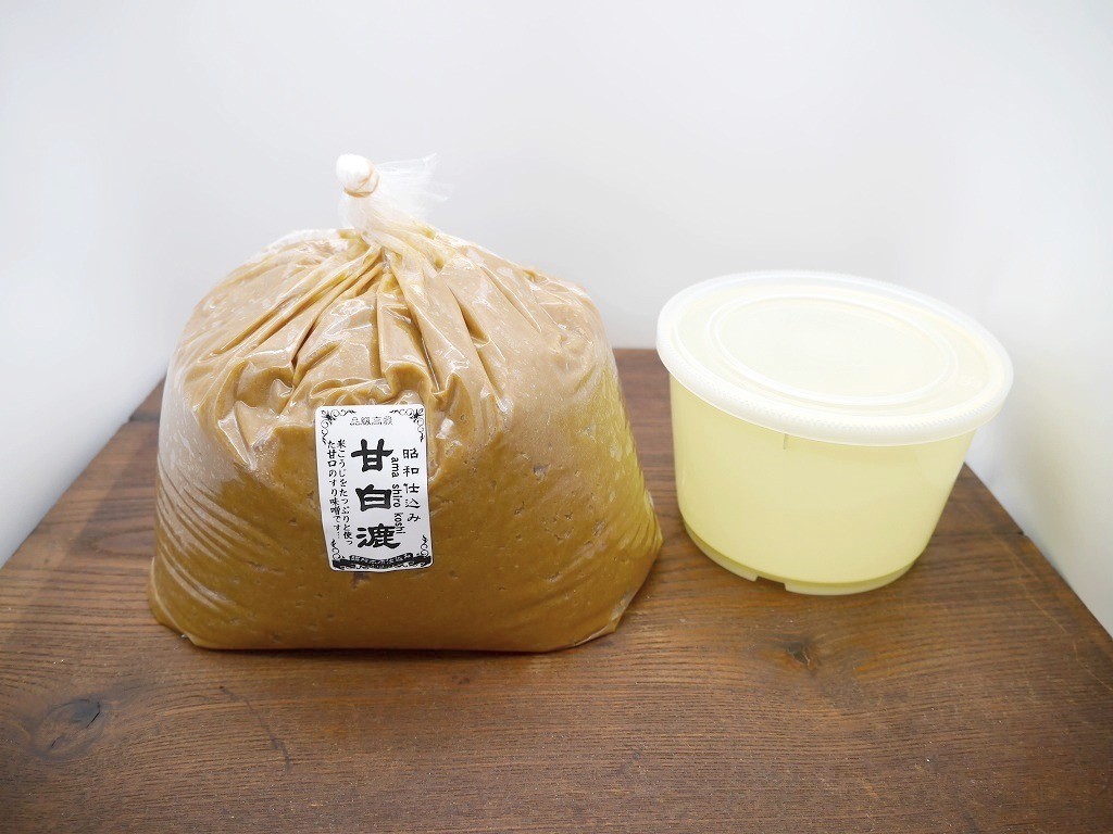 甘白味噌 漉（4kg）小分け1kgポリ樽付き