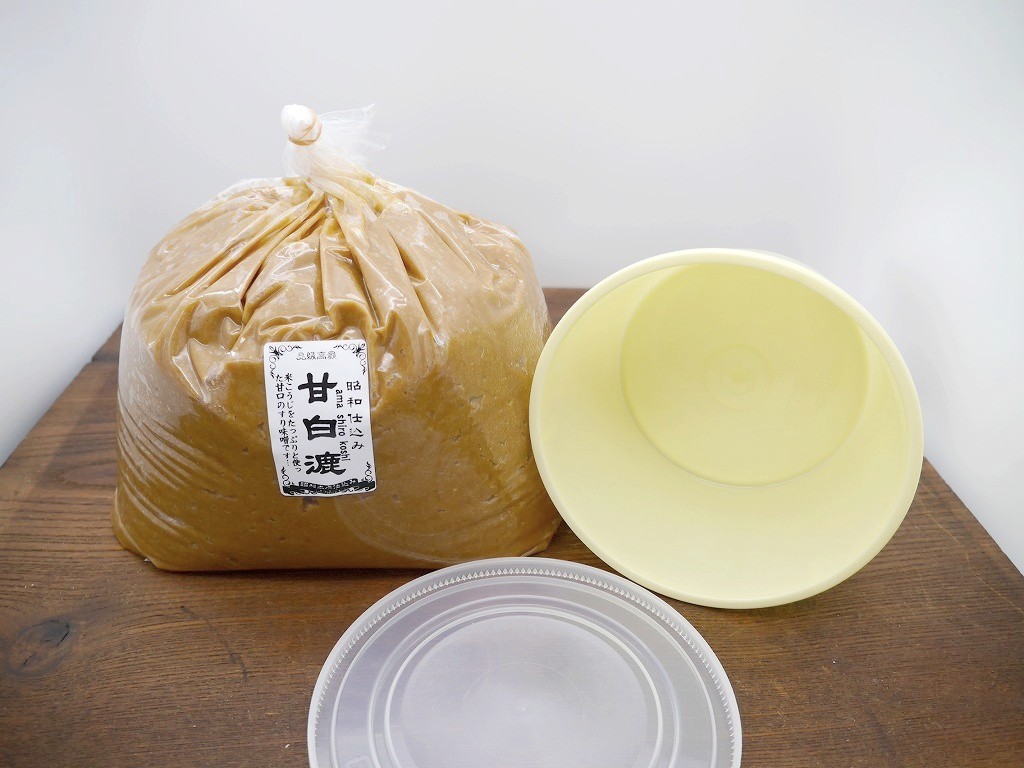 甘白味噌 漉（4kg）小分け1kgポリ樽付き