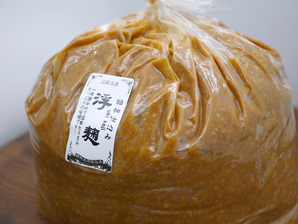 浮麹味噌(4kg)小分け1kgポリ樽付き