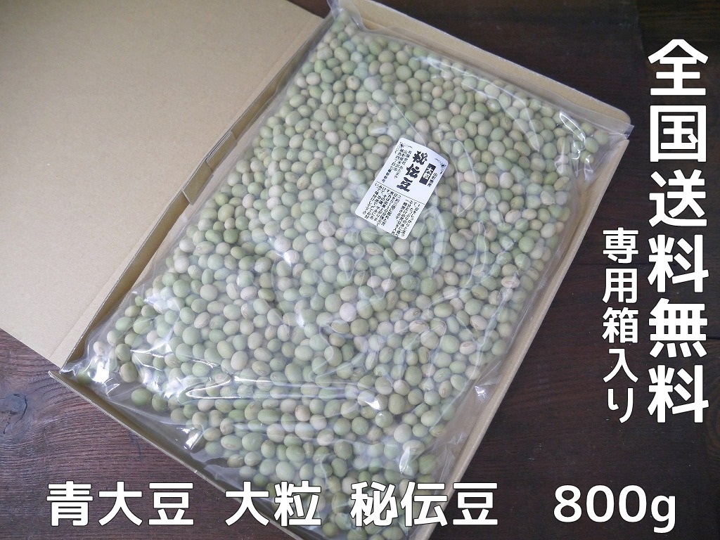 秘伝豆 大粒（800g）青大豆 送料無料