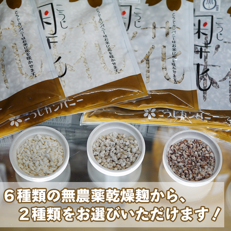 6種類から選べる無農薬乾燥麹セット（米麹・玄米麹・クロ黒麹・黒米麹・赤米麹・豆麹）送料無料 同梱不可 お試し ネコポス | おたまや 無添加味噌・甘酒・ 麹販売