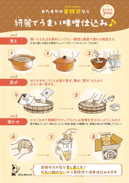 環境に左右させず。重しも要らない発酵袋で味噌仕込み♪
