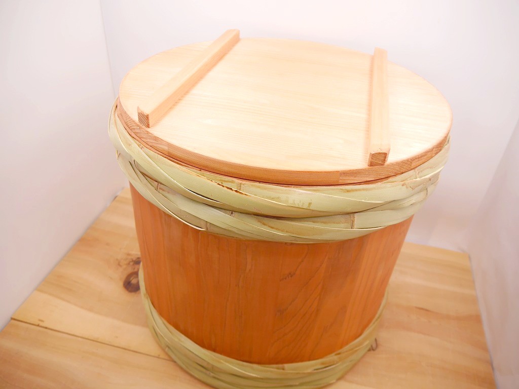 昭和本樽 秋田杉 醸造柿渋仕上げ 板目 木桶 No.40【受注生産品 納期まで1～3ヶ月】