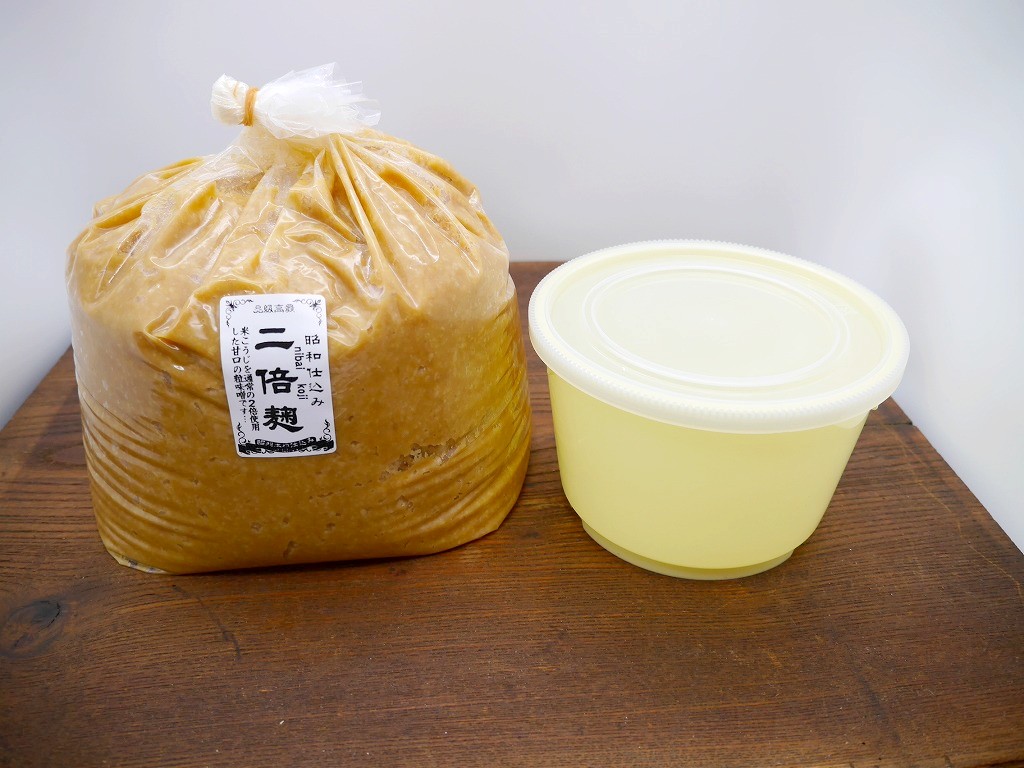 2倍麹味噌（4kg）小分け1kgポリ樽付き